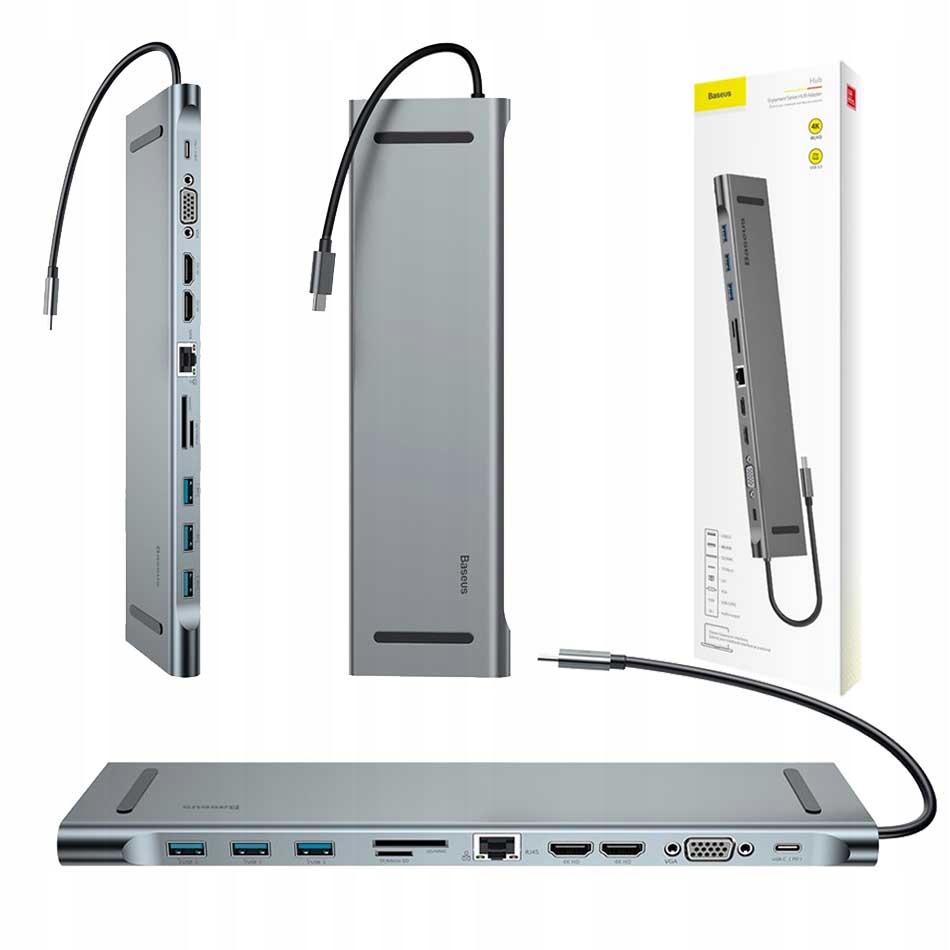 BASEUS MACBOOK ADAPTER HUB USB - C PD / VGA / HDMI