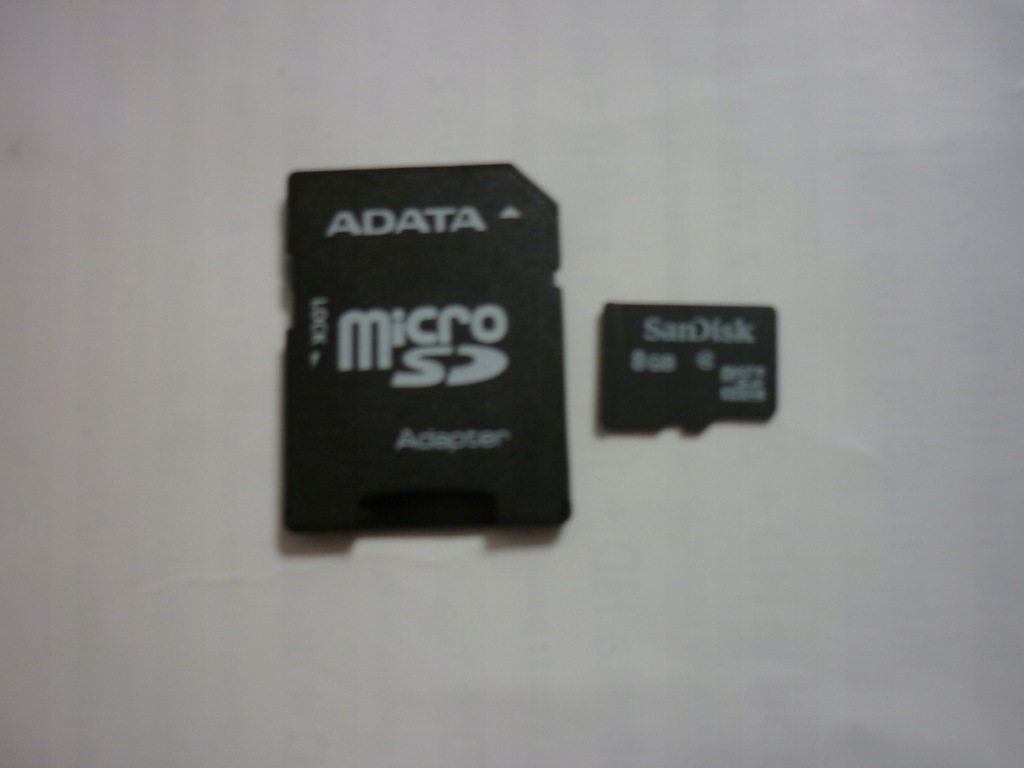 Karta pamięci SD SanDisk microsd 8GB Adata adapter