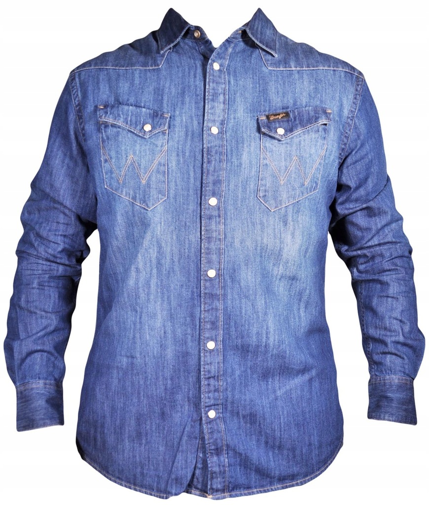 WRANGLER koszula BLUE jeans WESTERN SHIRT M
