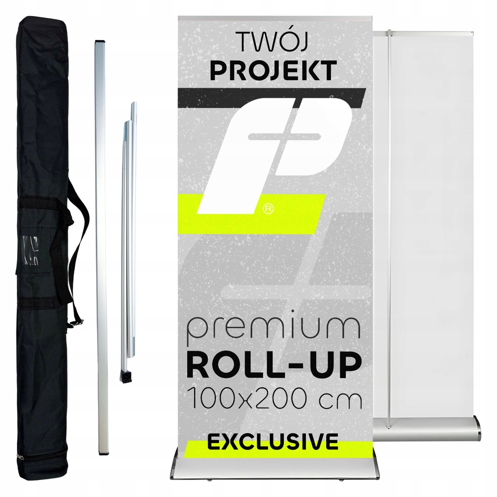 Rollup Roll-Up 100x200 Z Projektem i Wydrukiem Blockout Exclusive + Torba