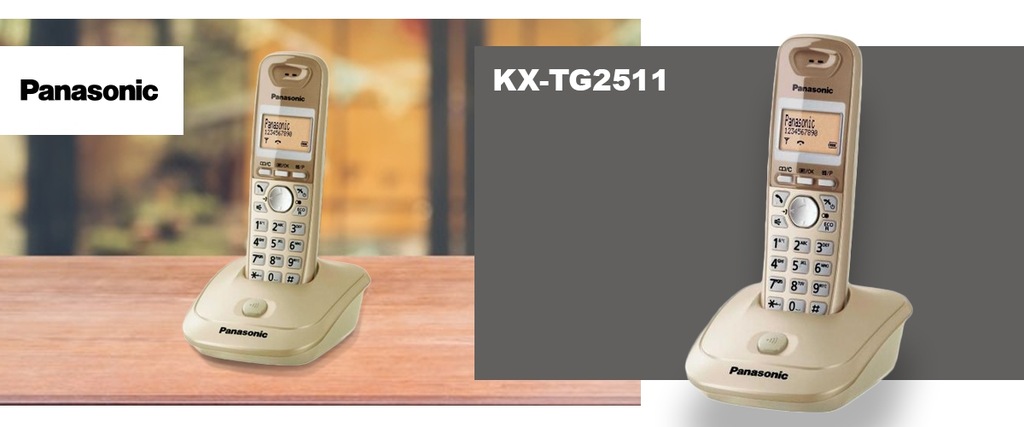 Купить Panasonic KX-TG2511 Беспроводной телефон Золотой: отзывы, фото, характеристики в интерне-магазине Aredi.ru