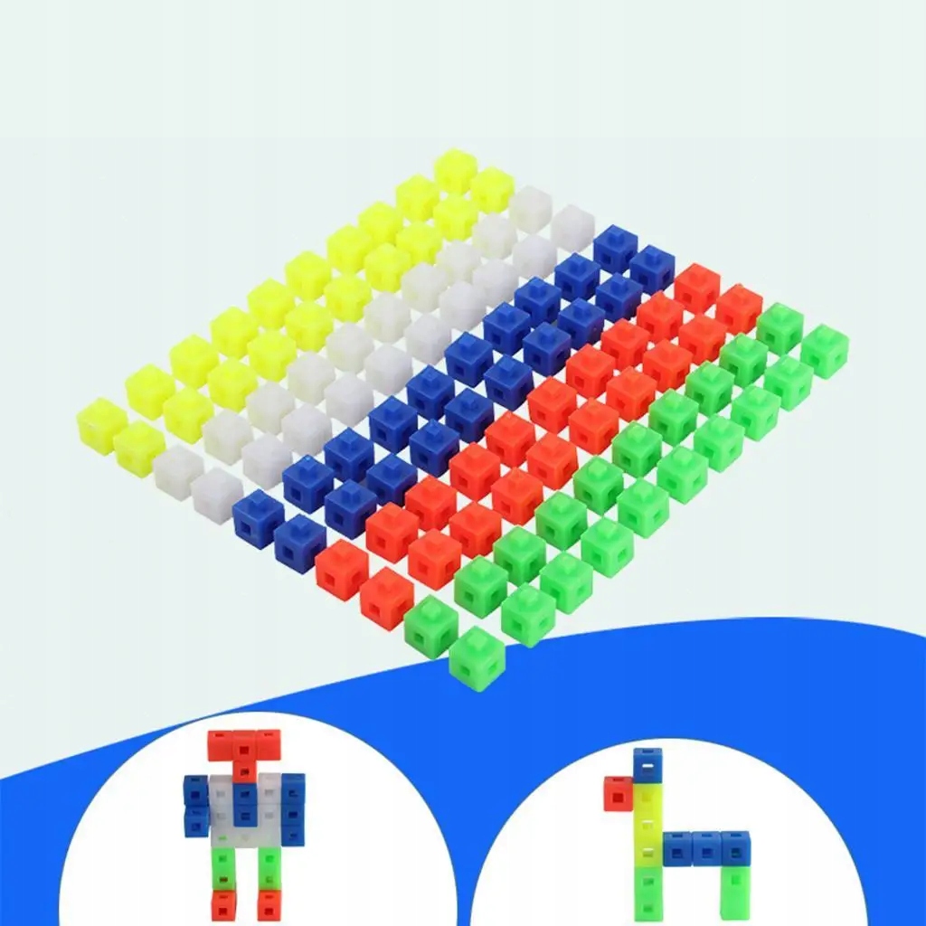 Zabawki przedszkolne 100pcs MultiLink łączące kostki matematyczne manipulac
