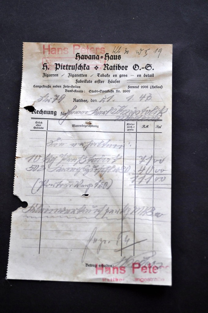 RATIBOR RACIBÓRZ HAWANA HAUS PAPIEROSY BANDEROLA GAPA