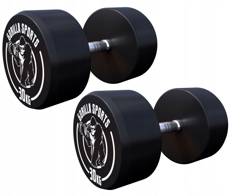 zestaw 2 HANTLE żeliwne gumowane 2x 30kg (60 KG)