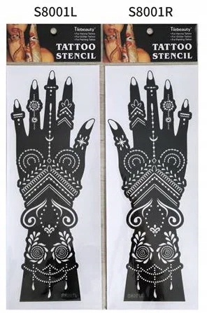 2 sztuk indie Mehndi ręcznie tatuaż z henny szablony wielokrotnego uż