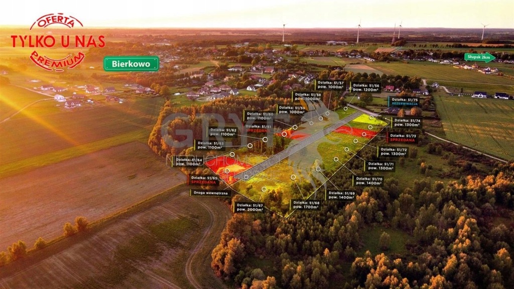 Działka, Bierkowo, Słupsk (gm.), 1000 m²