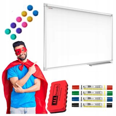 TABLICA MAGNETYCZNA SUCHOŚCIERALNA BIAŁA 60x45 DZIECI MAGNESY SCIANE MAŁA