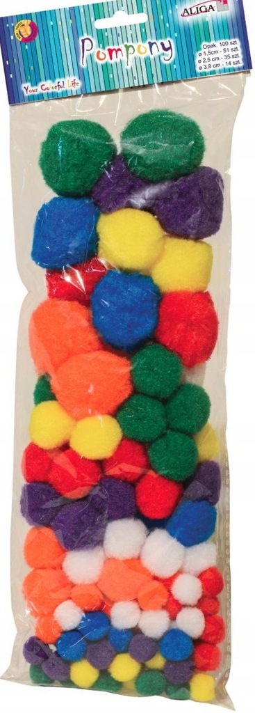 Wielokolorowe Pompony Dekoracyjne 100 Sztuk | Mix Wiosenny POM-MIX