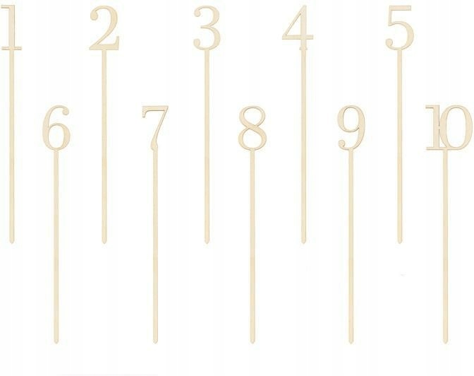 OUTLET - Drewniane numery na stół 25cm