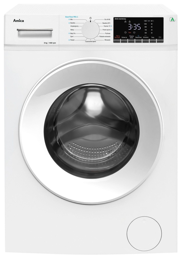 Pralka AMICA WA5S814ALiSH Biały 8kg 1400obr. SteamPower Pro Opóźniony Start