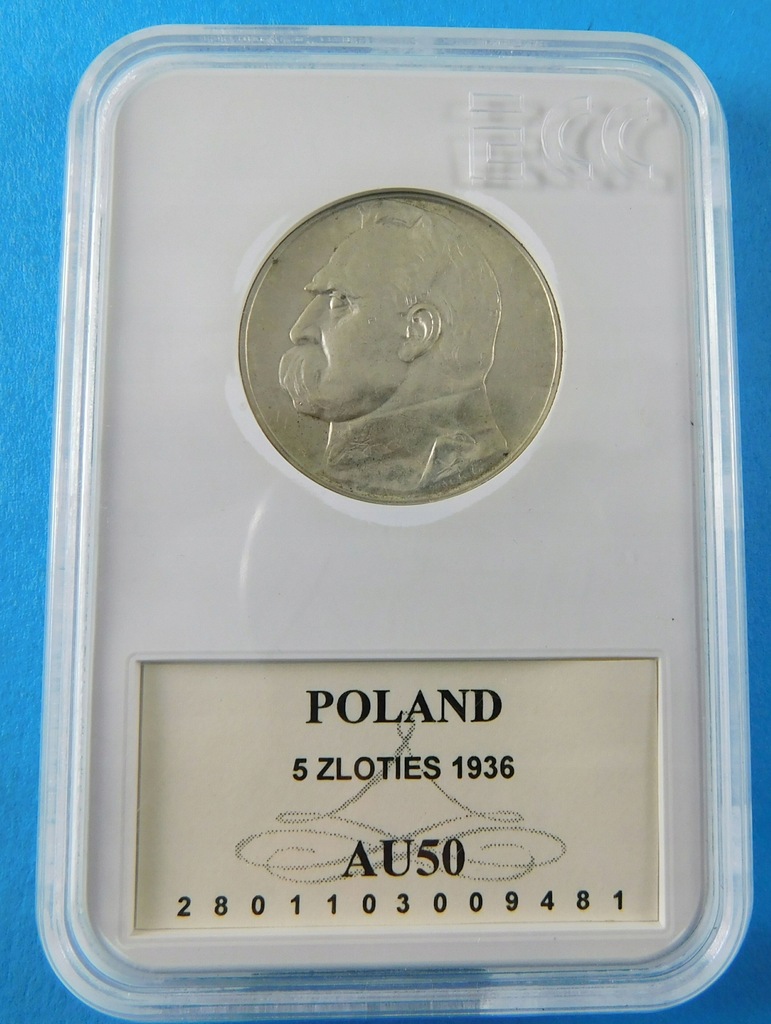 Piłsudski 5 złotych 1936 r GCN AU 50