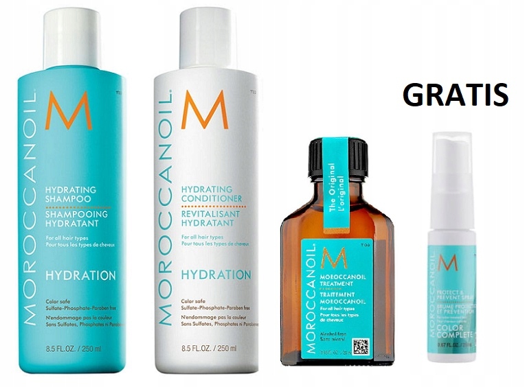 Moroccanoil Hydration szampon+odżywka+olejek+grati