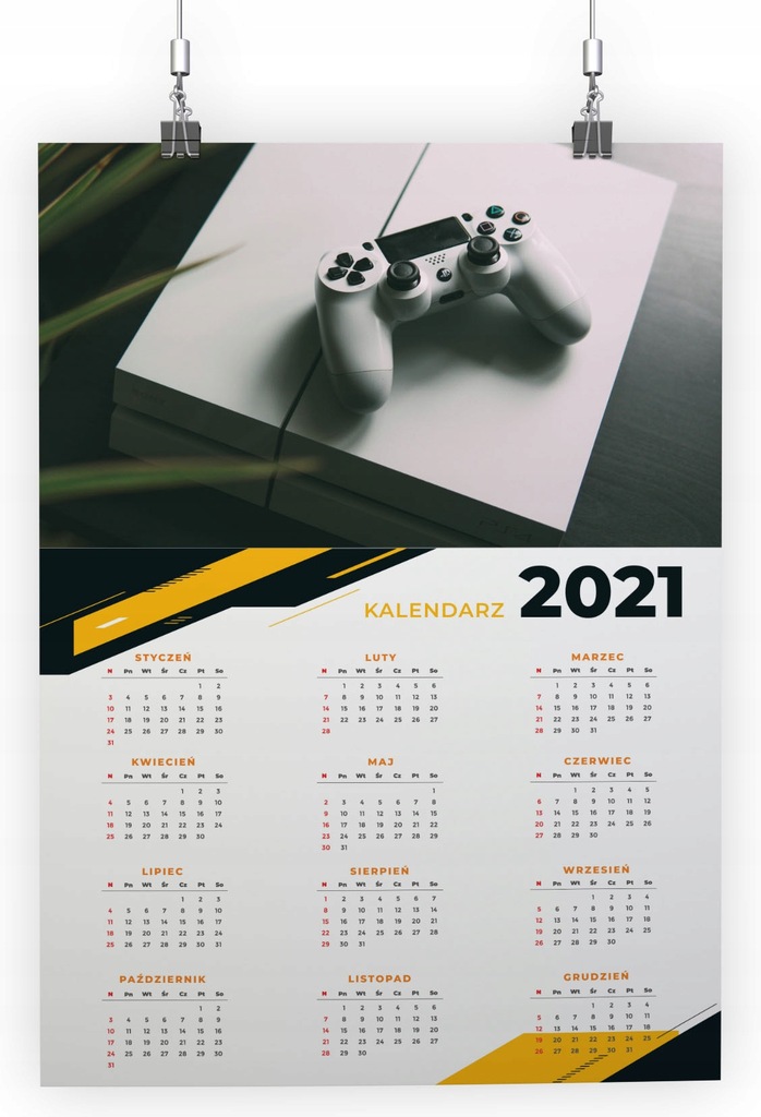 Plakat A4 KALENDARZ 2021 PLAYSTATION 02