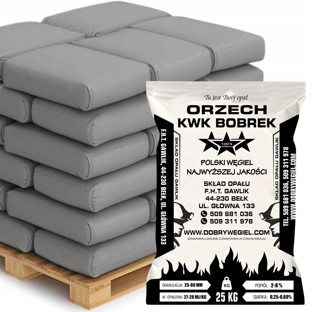 Węgiel KWK BOBREK Wysokoenergetyczny 30MJ 500KG