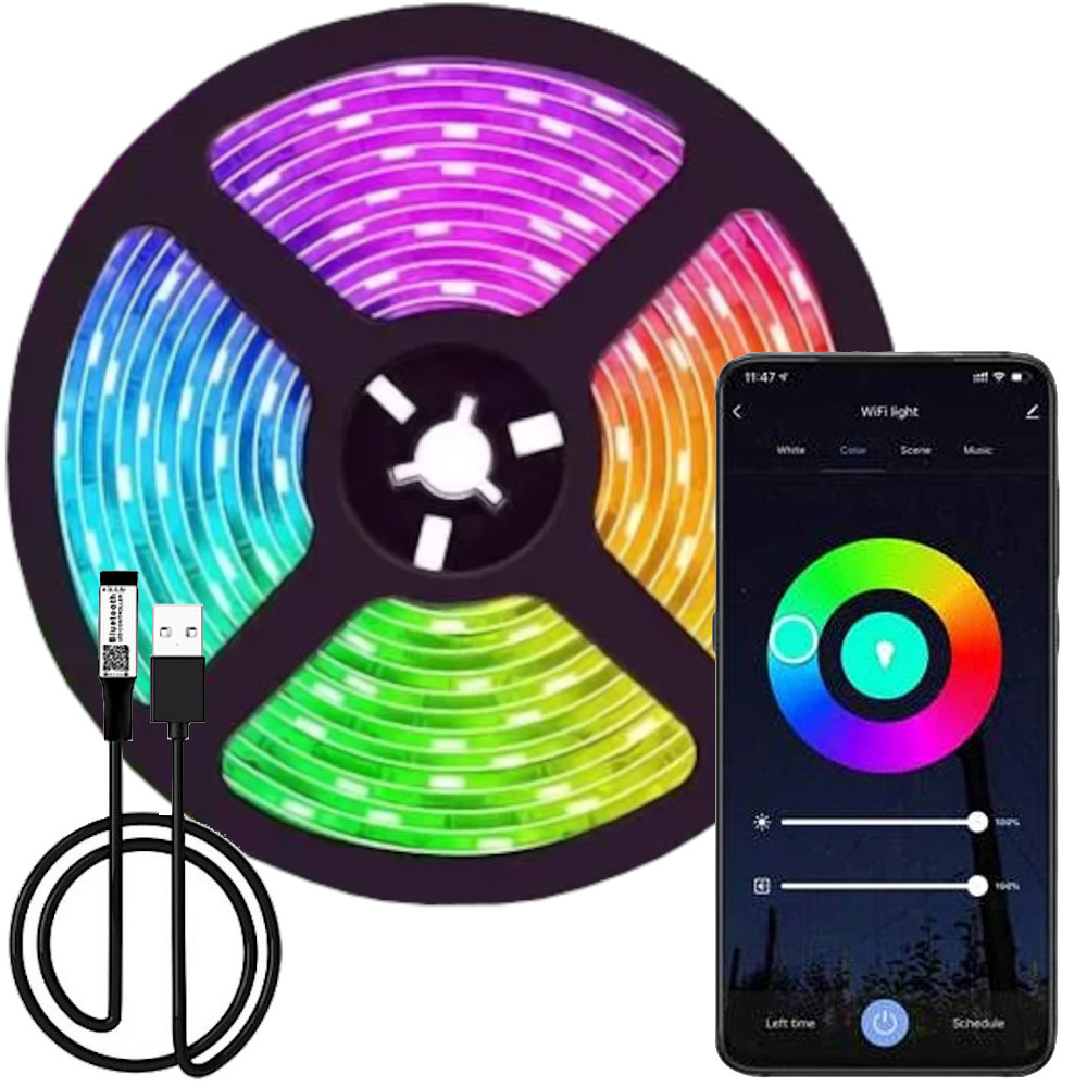Kolorowe ledy LED TAŚMA LED RGB 5050 BLUETOOTH