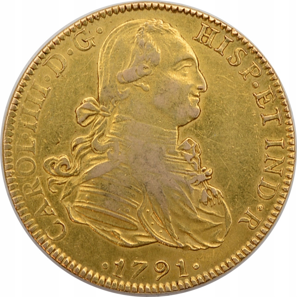 37.MEKSYK, KAROL IV, 8 ESCUDOS 1791 Mo FM duża