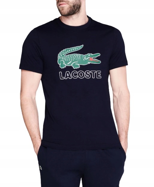 LACOSTE CZARNY T-SHIRT Z LOGO REGULAR FIT__M