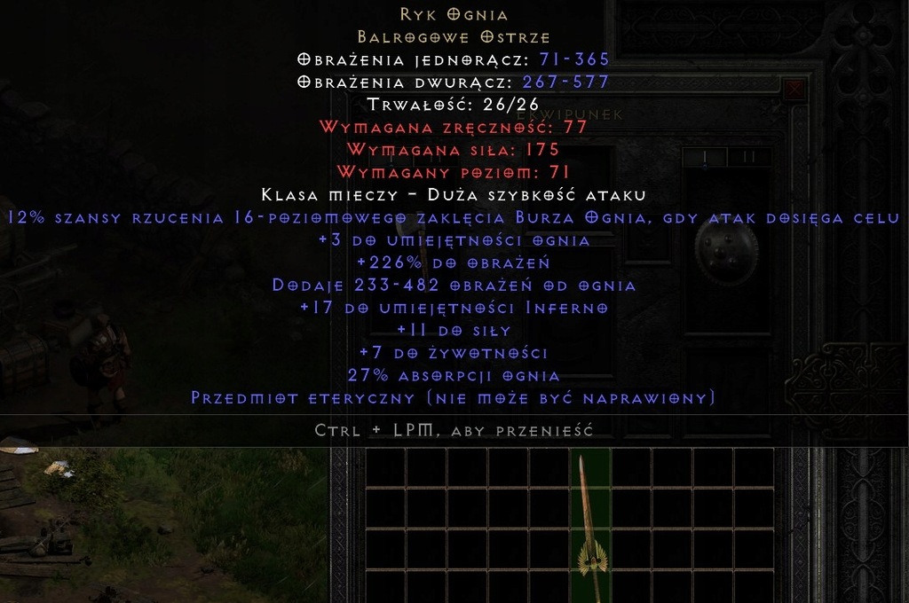 RESURRECTED Ryk ognia miecz diablo 2 Non ladder PC 11279841496