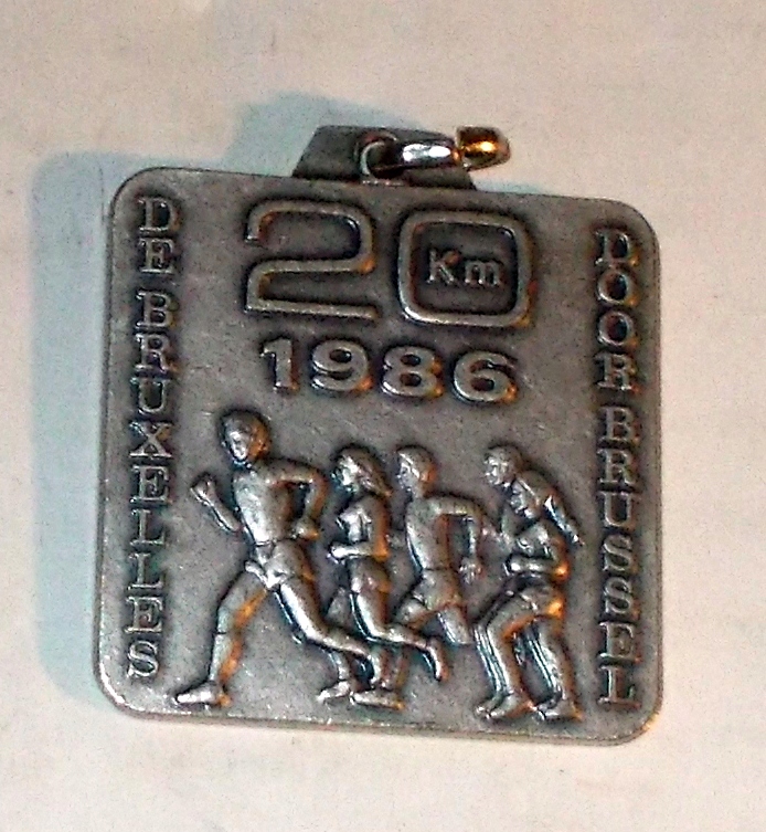 Medal z biegu 20km Bruxelles 1986 .