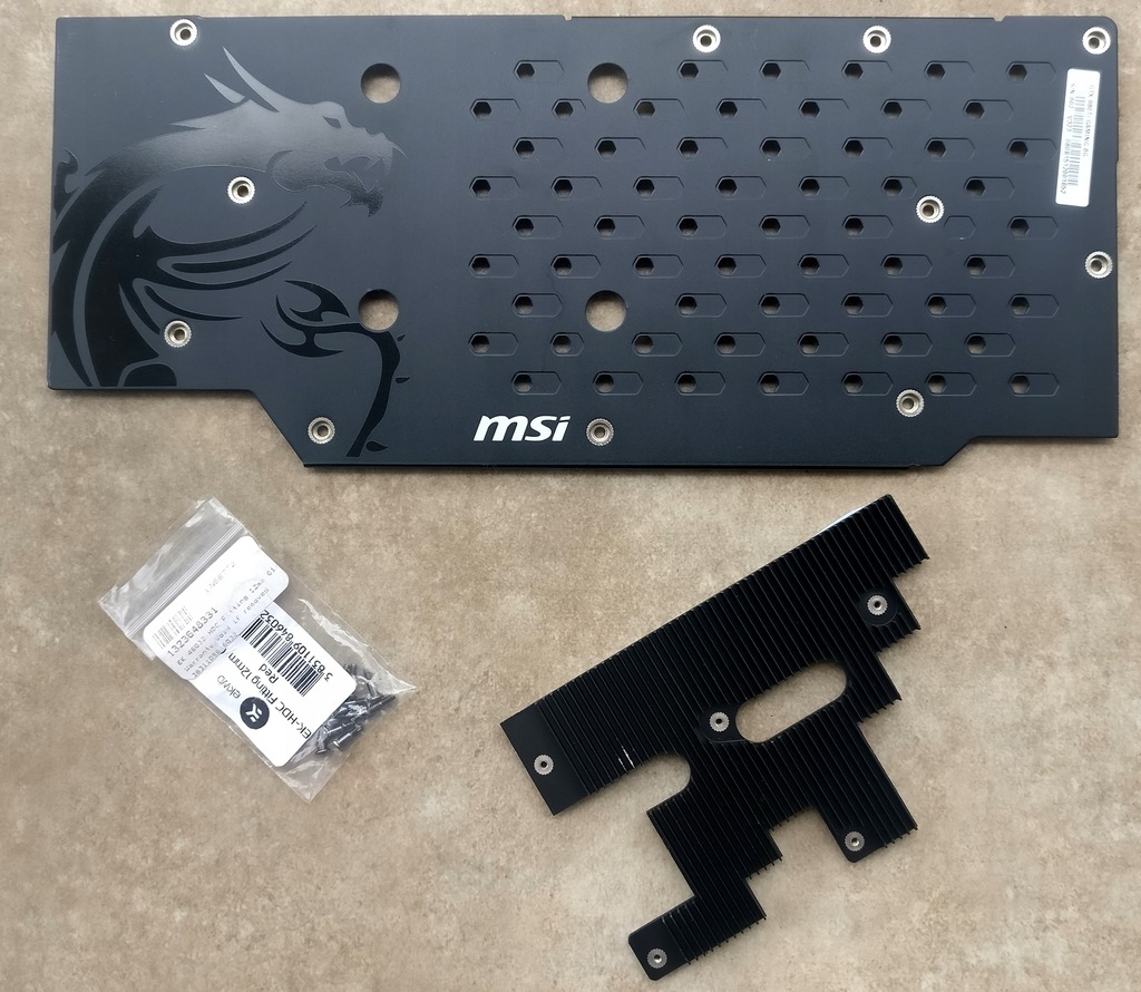 Backplate do GTX 980 TI MSI Gaming i radiator