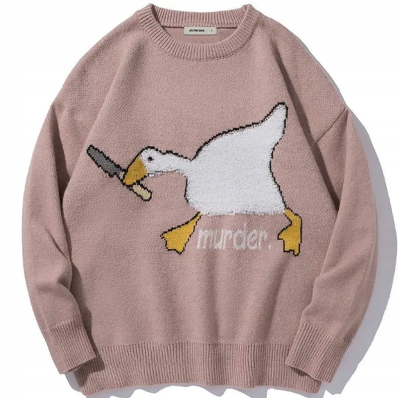 TEDSN Murder Goose Duck Men Knitted Sweater Cart