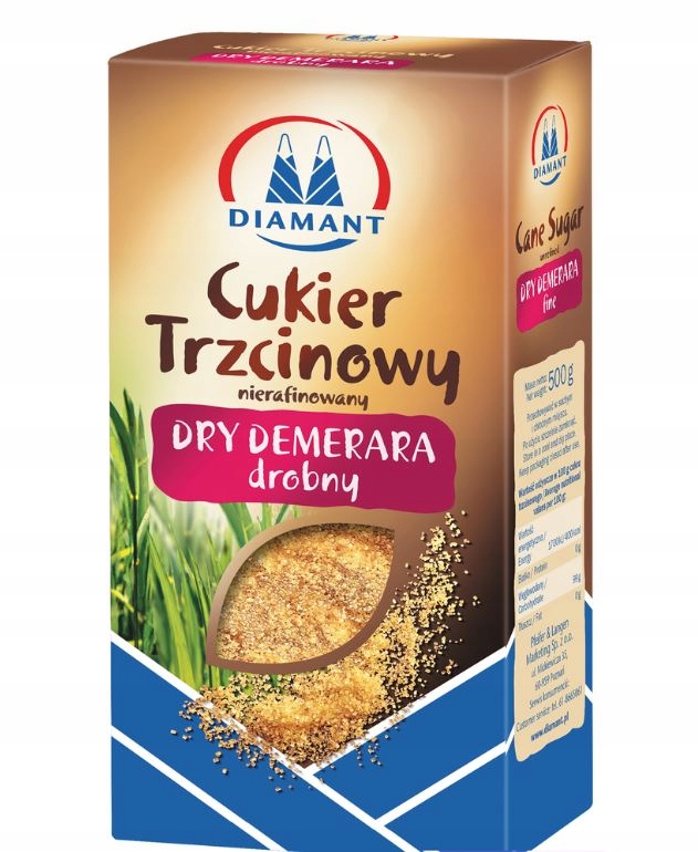 Cukier trzcinowy DRY DEMERARA DROBNY Diamant 500g