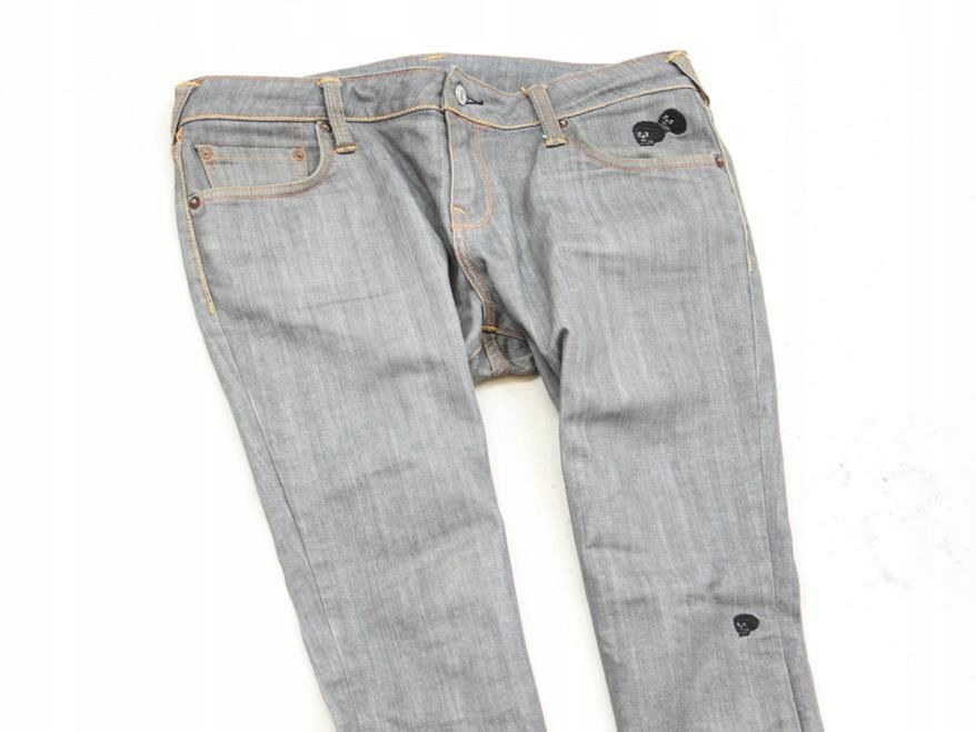 *J Evisu Jeans Spodnie Męskie Jeansy Szare r 32