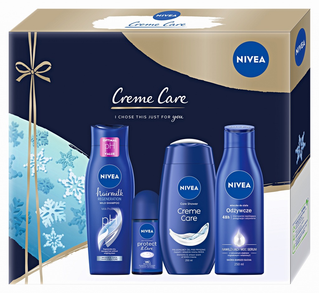 NIVEA Zestaw CREME CARE Mleczko+Żel+Szampon+Kulka 11227508566