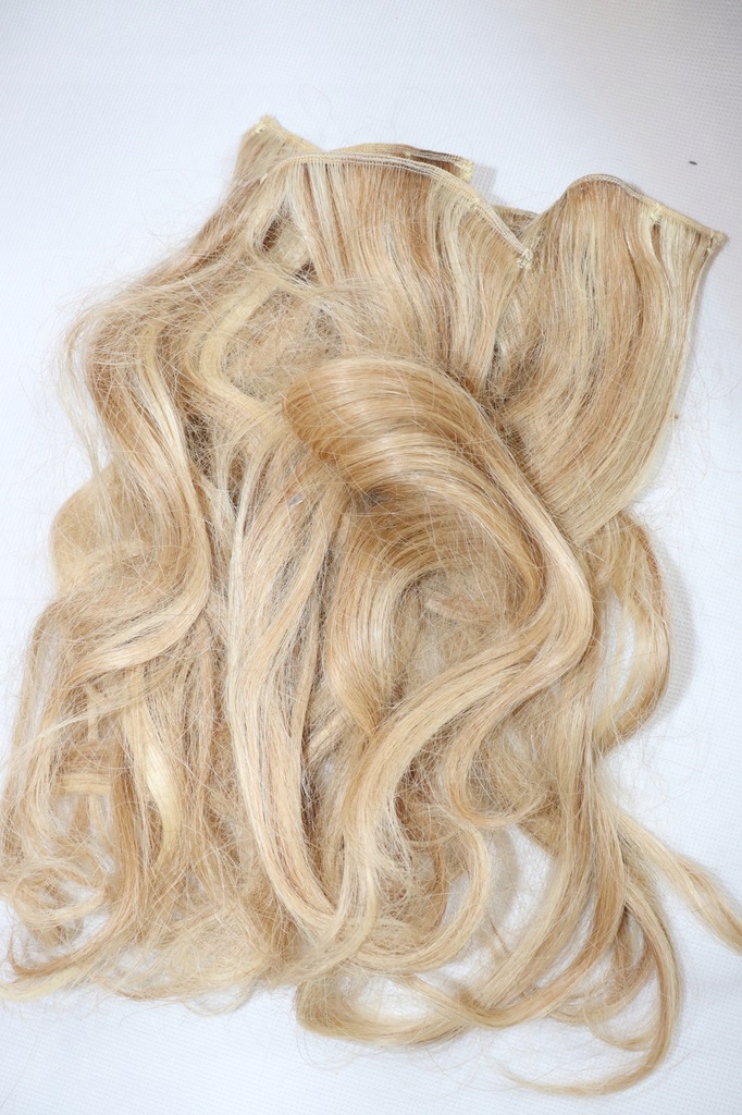 CLIP IN NATURALNE 100% WŁOSY DOPINKI BLOND 112GRAM