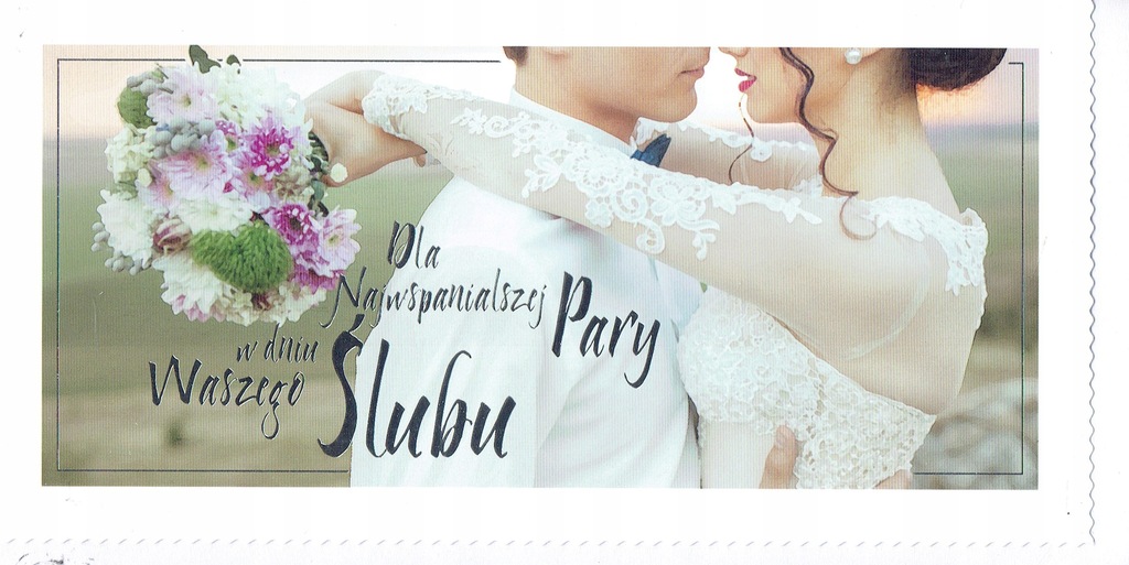 Karnet kartka na ślub Młodej Parze DL S-36