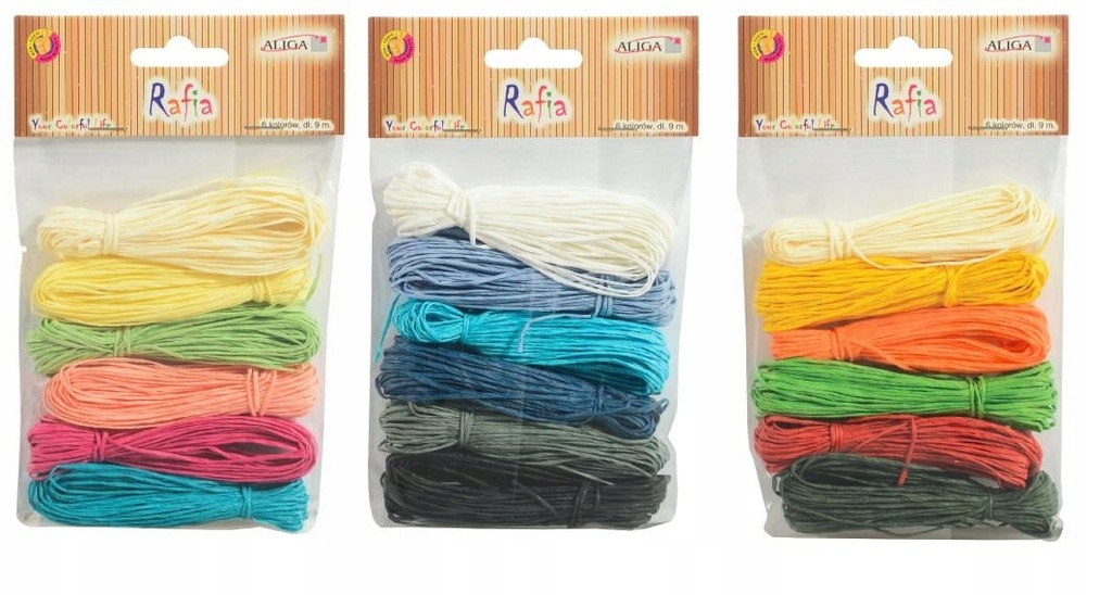 Rafia dekoracyjna 9m, 6 sztuk - idealna do DIY i aranżacji wnętrz