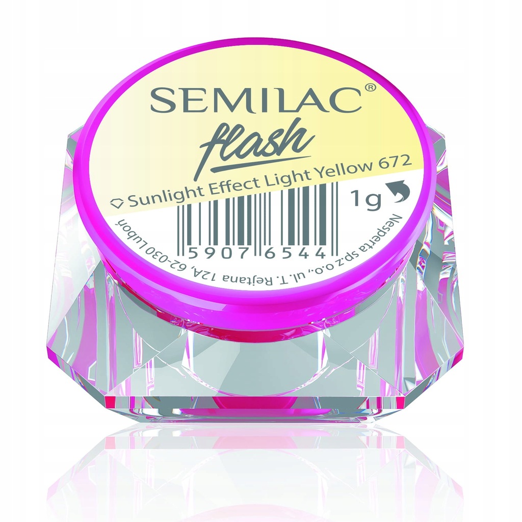 Semilac Flash Sunlight Effect Light Yellow 672 1g 11673586091