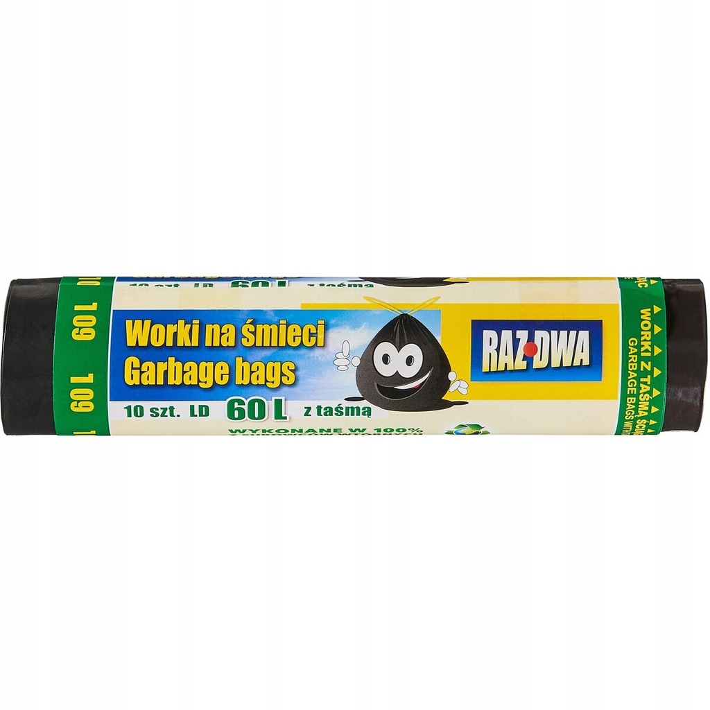 Worki na śmieci 60 l 10 szt. czarne