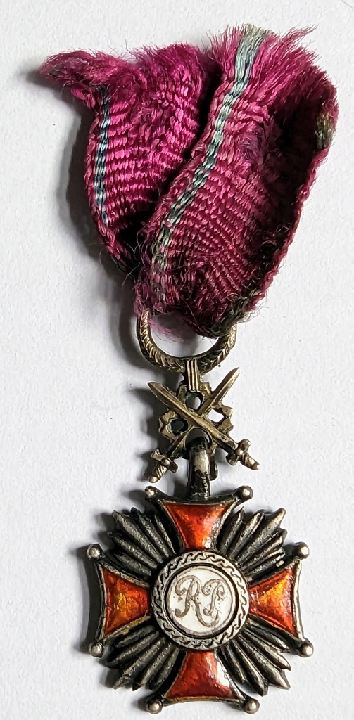 Krzyż Zasługi z mieczami vintage PRL lata 40-50 te