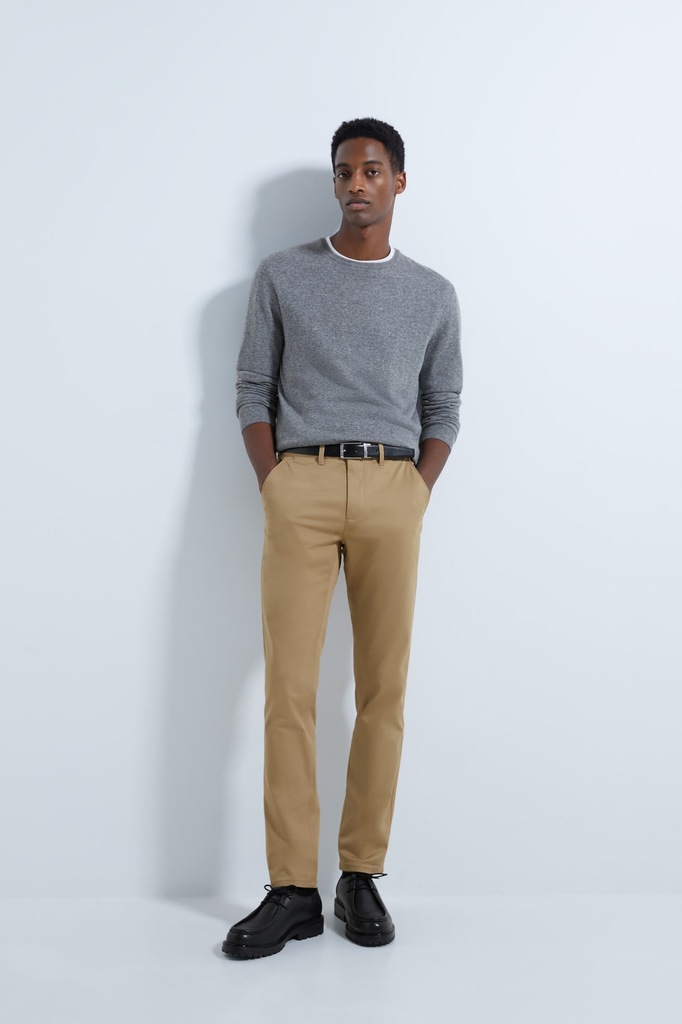 ZARA MAN 42 BEŻOWE SPODNIE SLIM FIT B5769