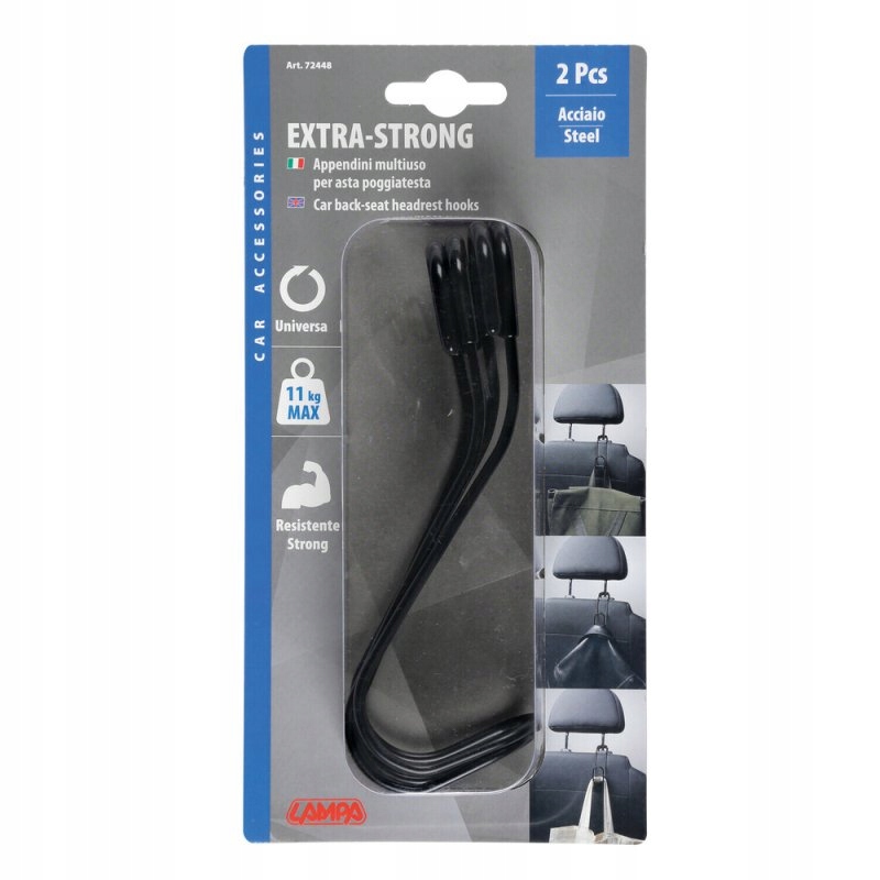 2× WIESZAK UCHWYT HACZYK SAMOCHODOWY NA FOTEL ZAGŁÓWEK ORGANIZER DO AUTA HA