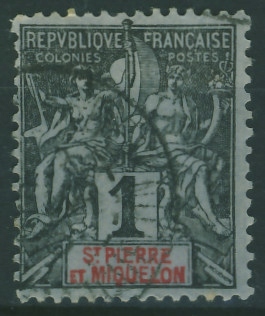 Kolonie fr. St.Pierre et Miquelon 1 cent. - alegoria