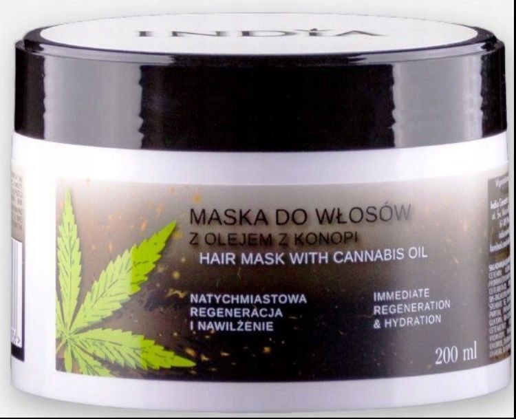 India Cosmetics 200 ml maska do włosów z olejem z konopi