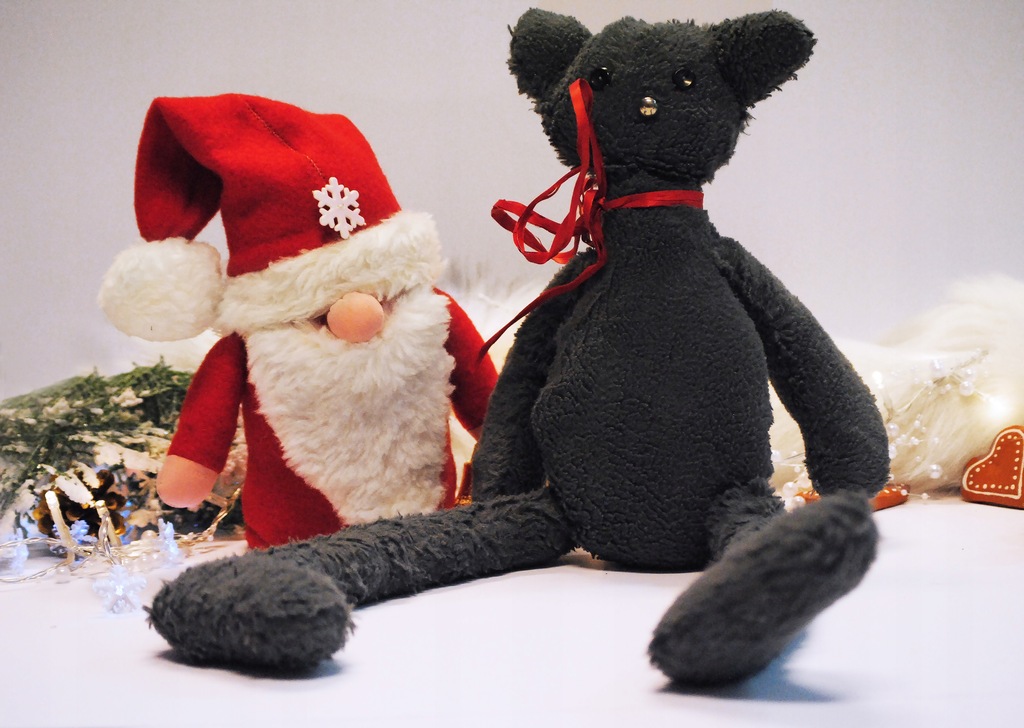 Ozdoby świąteczne - maskotki - Mikołaj i Miś