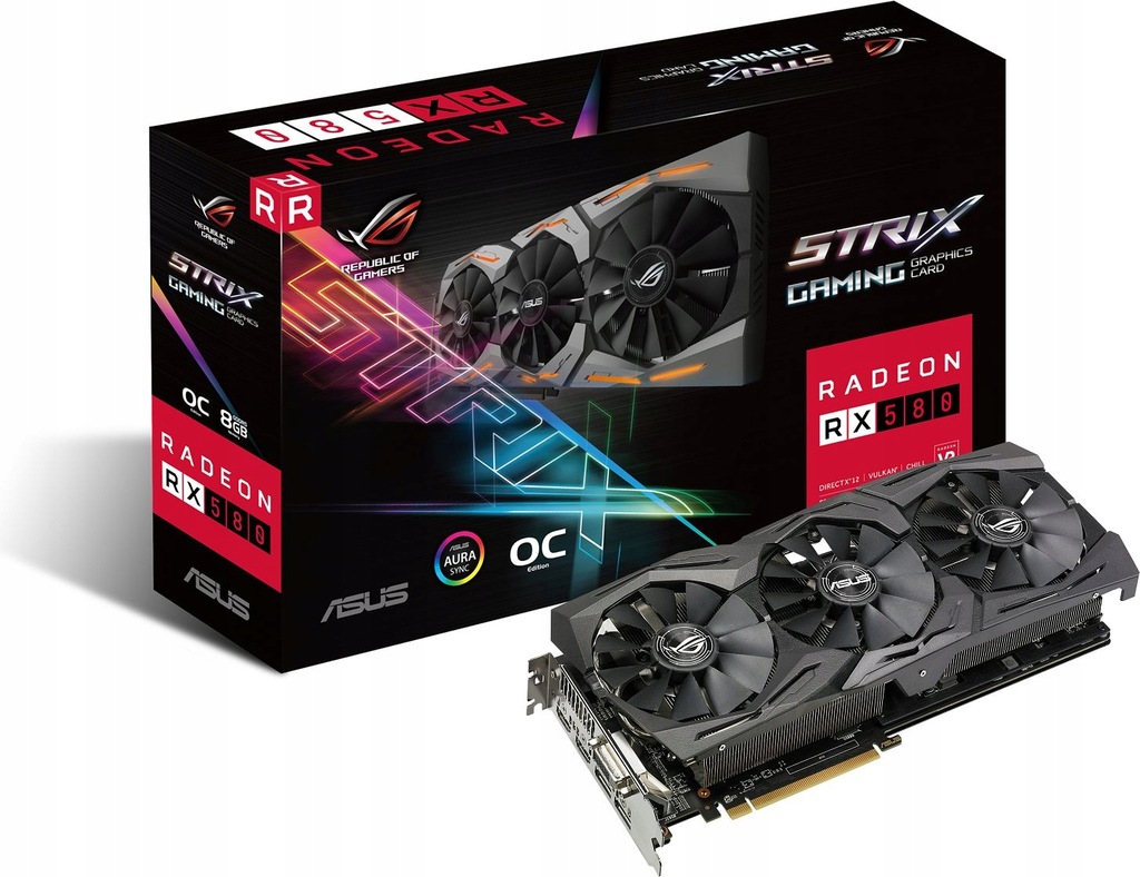 Купить Asus ROG-STRIX RX580 GAMING 8 ГБ GDDR5, Gw.: отзывы, фото, характеристики в интерне-магазине Aredi.ru