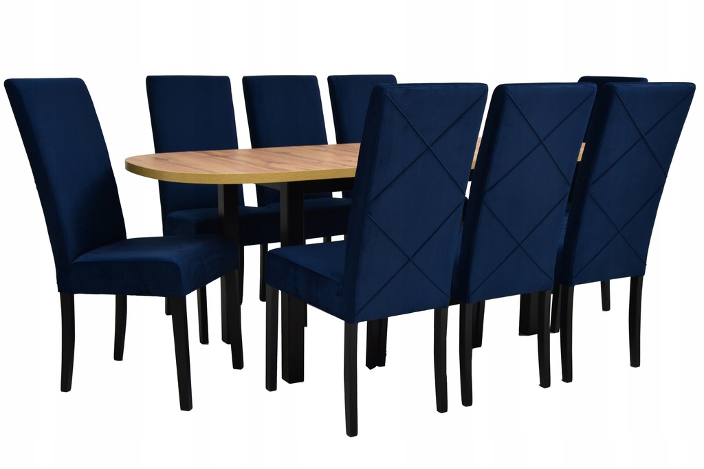 Stół 80x160/200 owalny + 8 krzeseł K-2 fotelowych