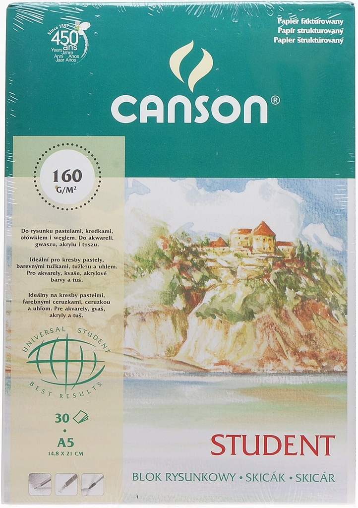 Blok rysunkowy fakturowany Canson 160g/m A5 30 ark