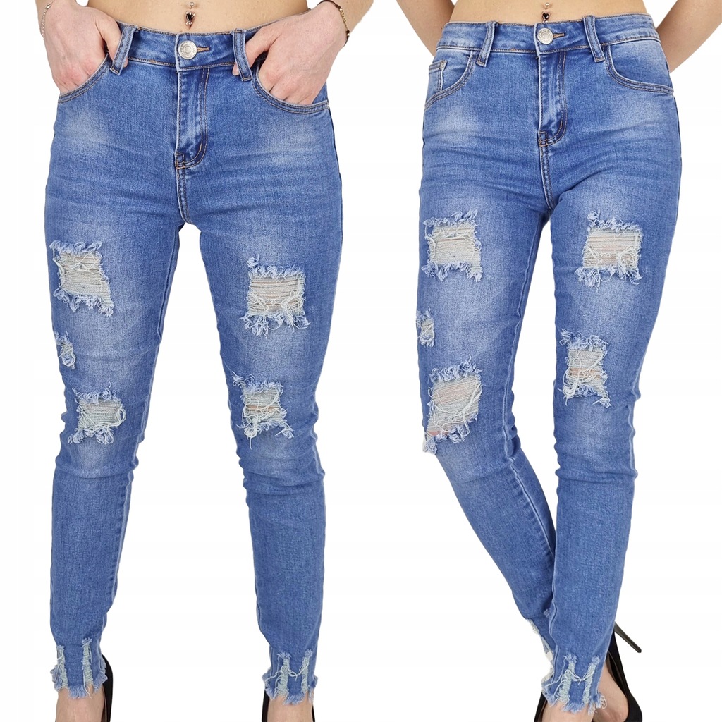 SPODNIE DAMSKIE JEANSOWE MODELUJĄCE Plus Size Blue