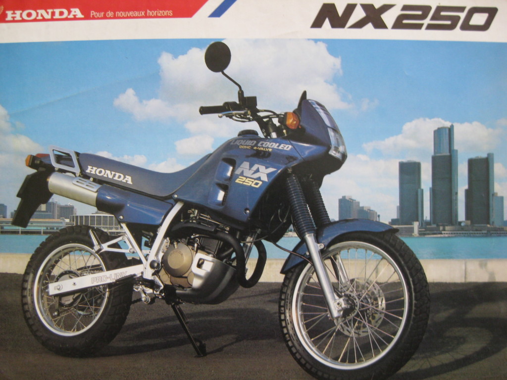 HONDA NX 250 prospekt / katalog z 1990 r  2 szt.