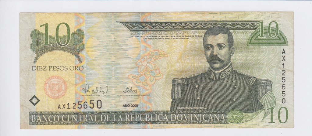 DOMINIKANA 10 pesos - 2000 - seria AX, stan - III