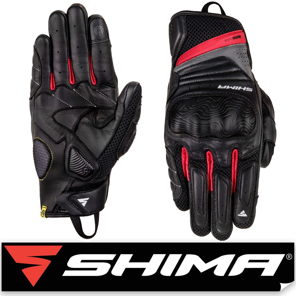 SHIMA RUSH RED RĘKAWICE MOTOCYKLOWE + GRATIS