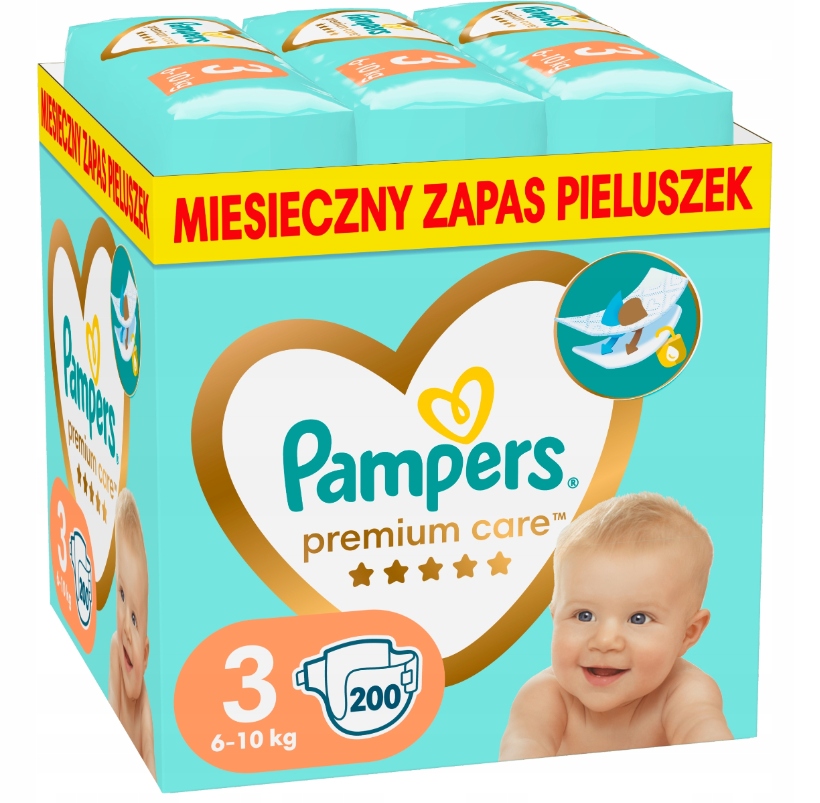 Pieluszki Pampers junior Premium Care Rozmiar 3 200 szt.