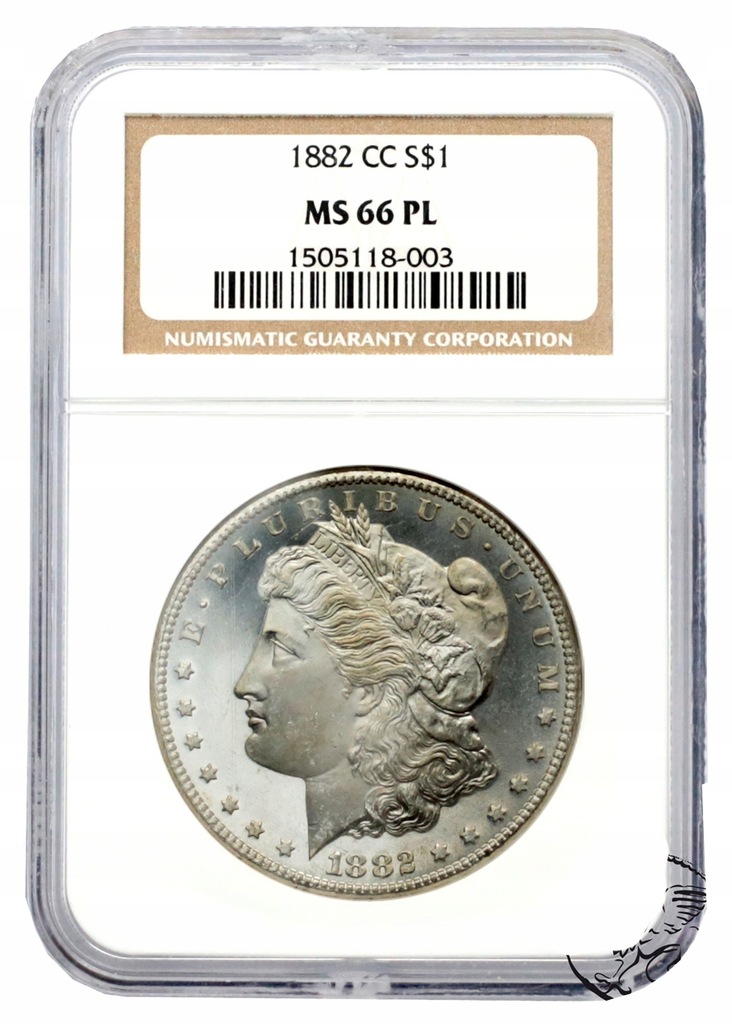 USA, 1 dolar, 1882 CC, NGC MS 66 PL