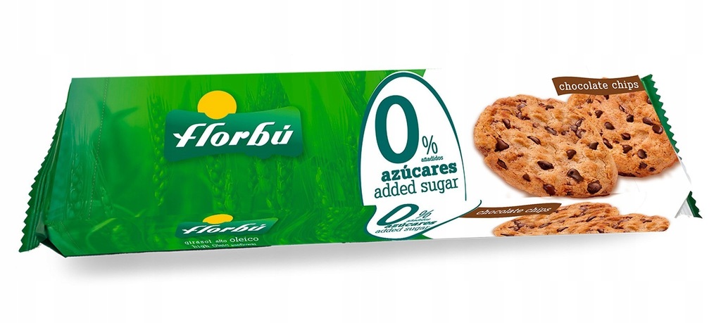 CIASTKA Z KAWAŁKAMI CZEKOLADY BEZ DODATKU CUKRU 120 g - FLORBU FLORBU (cias