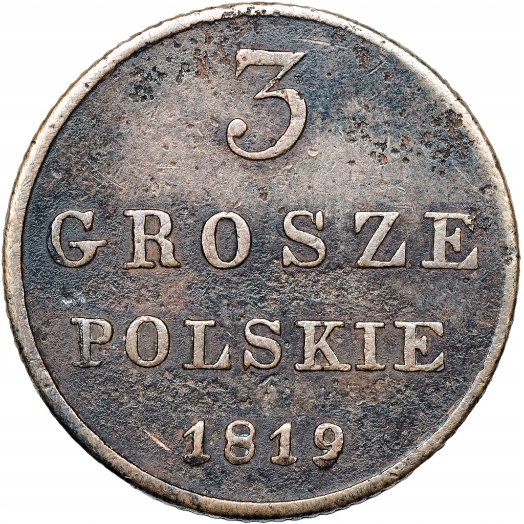 P208. Królestwo Polskie, 3 Grosze 1819, Rzadkie!